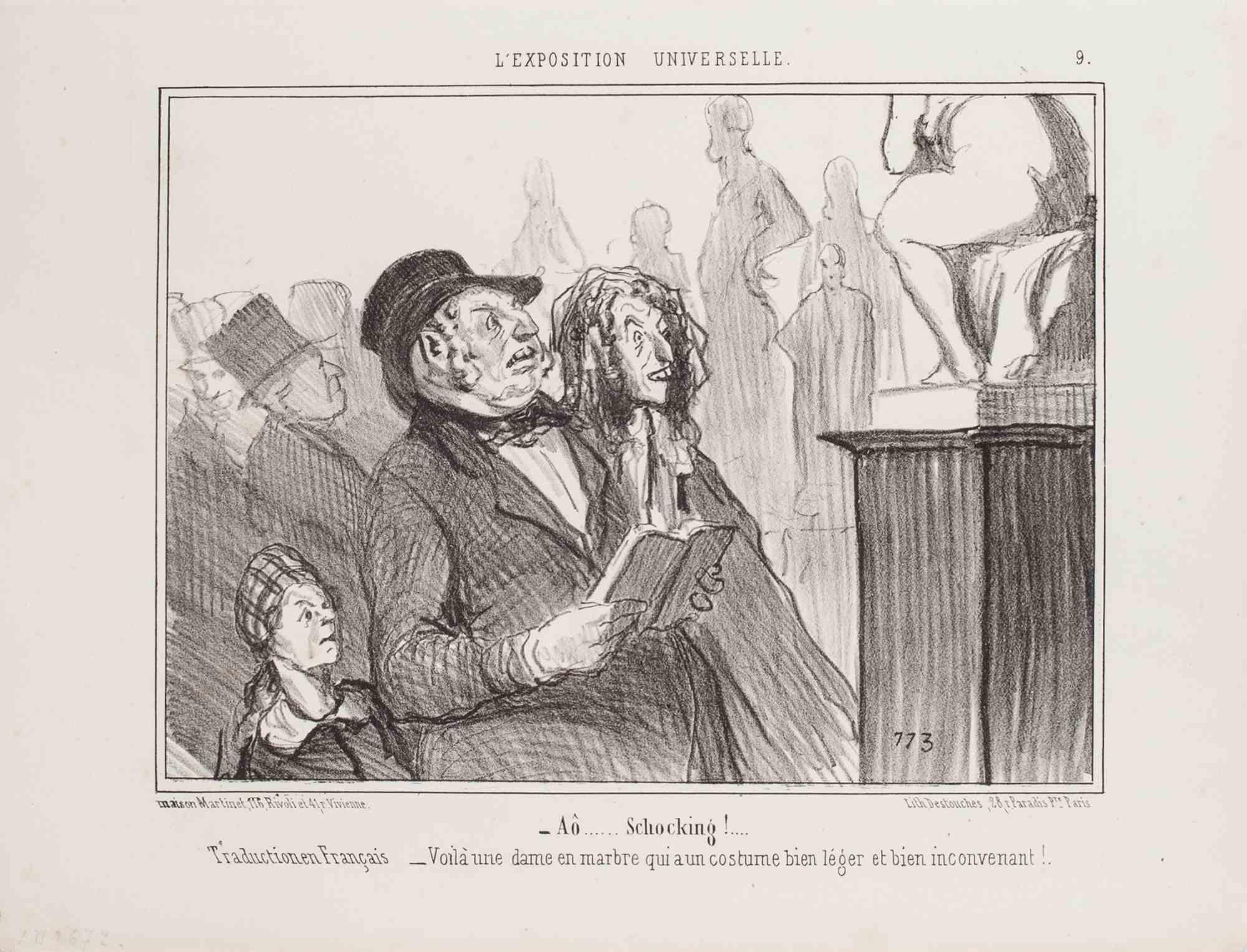 Bellissima litografia con margini, realizzata da Daumier nel 1855.

Appartiene alla serie "L'Exposition Universelle".

Rif. Delteil 2672