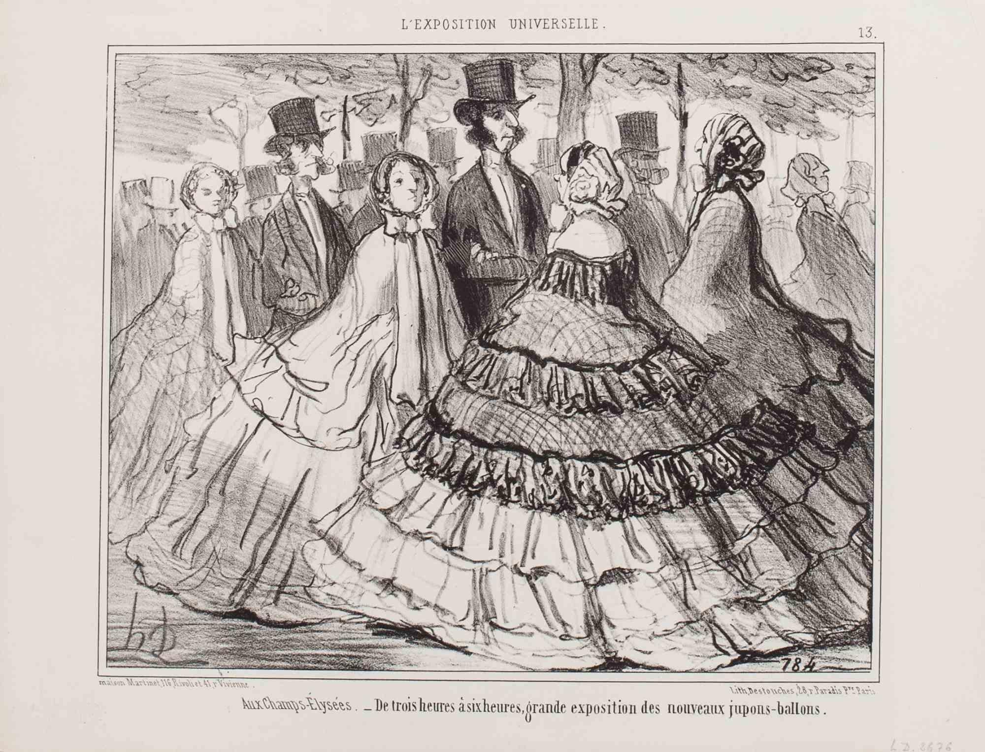 Bellissima litografia con margini, realizzata da Daumier nel 1855.

Appartiene alla serie "L'Exposition Universelle".

Rif. Delteil 2676