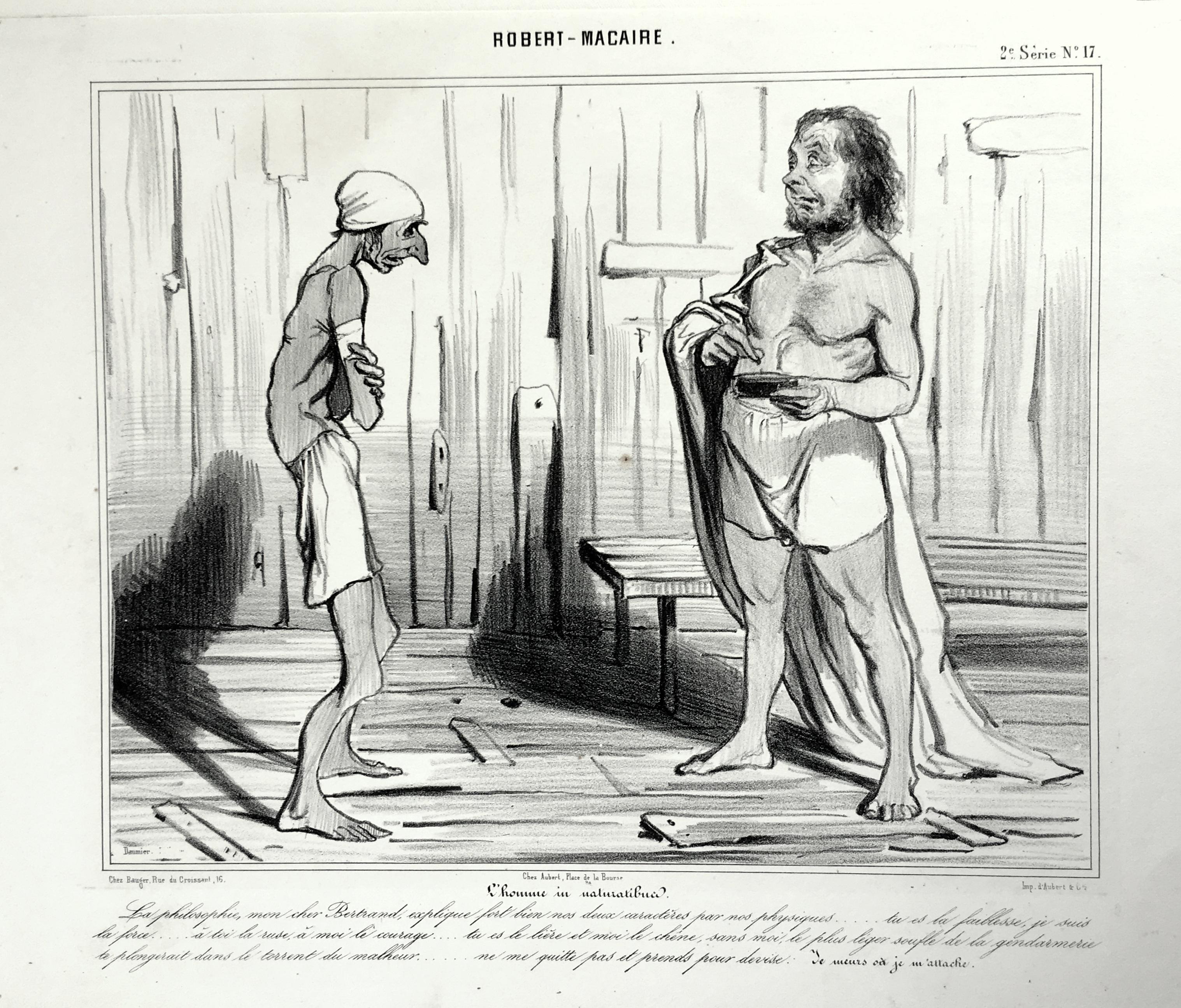 Honoré Daumier Figurative Print -  L'Homme in naturalibus