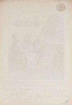 L'inconvénient de Diner Chez un Savant- Lithograph by H. Daumier - 1853