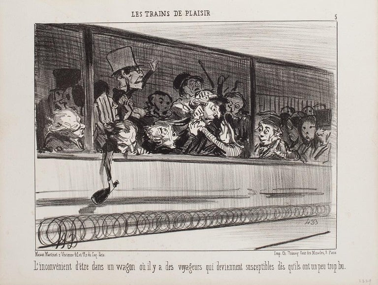 Honore Daumier L Inconvenient D Etre Dans Un Wagon Original Lithograph By H Daumier 1852 For Sale At 1stdibs