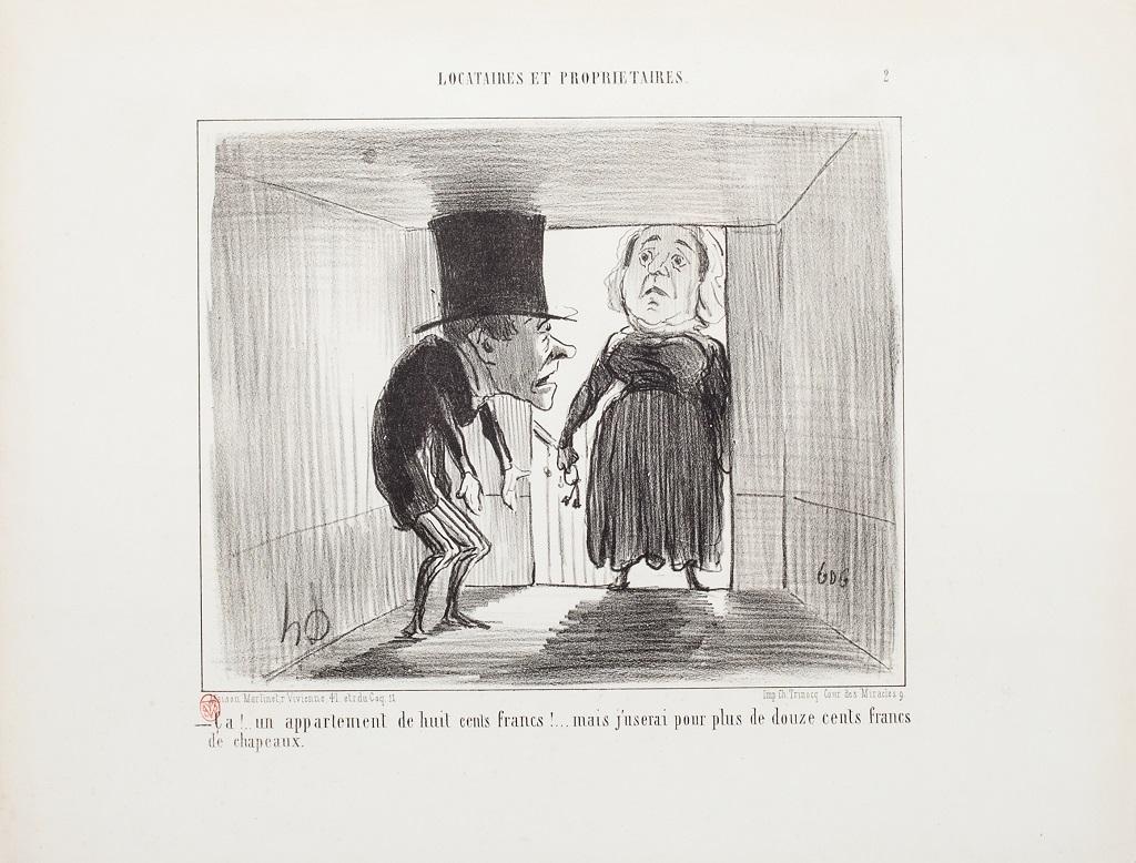 Locataires et Propriétaires - Suite completa de Honoré Daumier - 1854 en venta 1