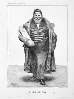 M. Pot de Naz - Litografía de Honoré Daumier - 1833