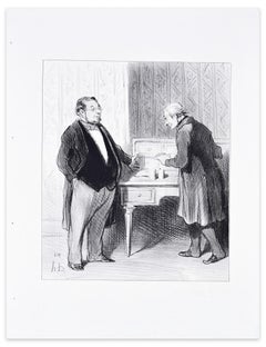 Monsieur Par suite De La Fusion... - Litografía de H. Daumier - 1845