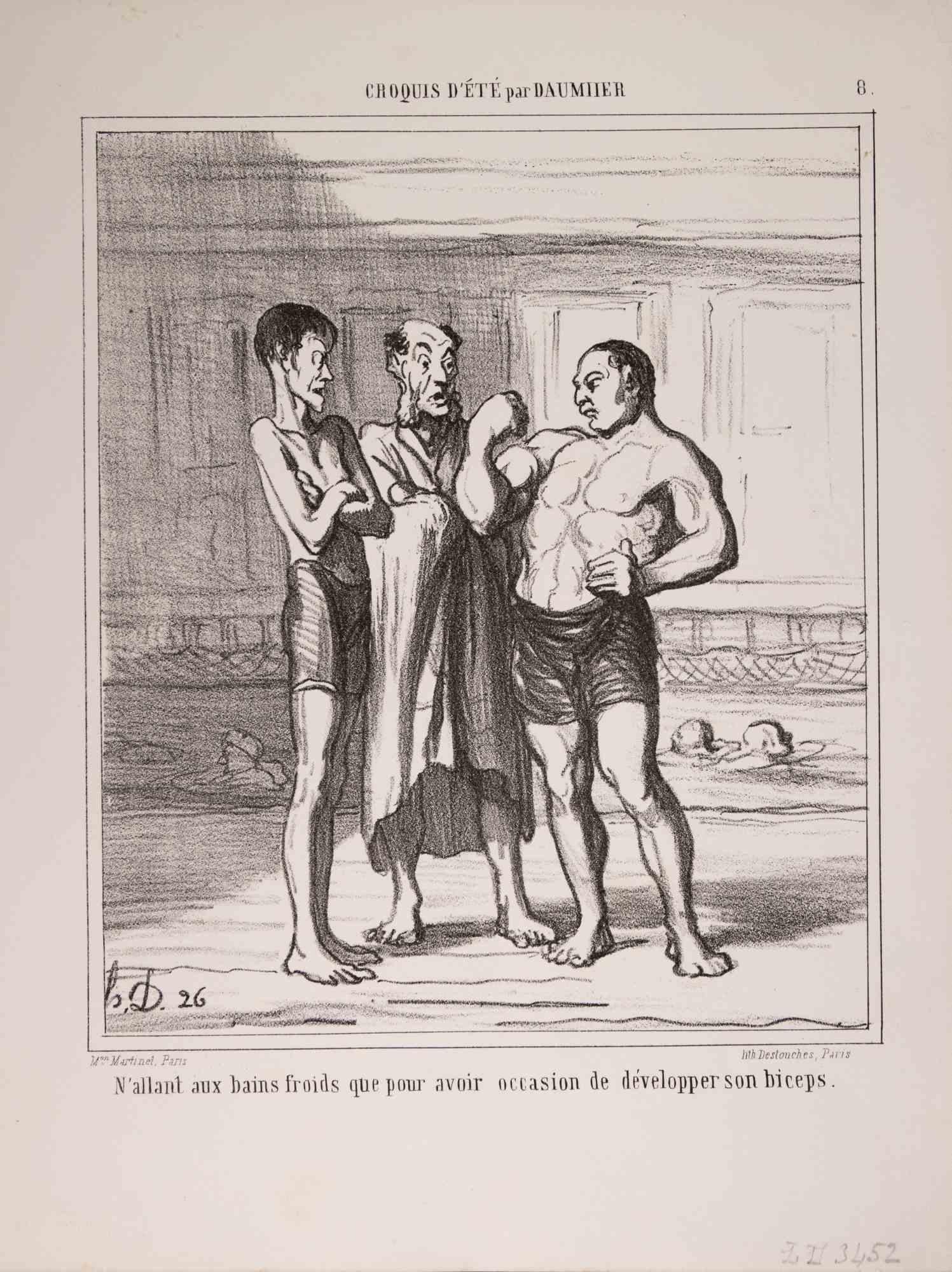 Piastra n. 8 della suite di caricature a tema politico "Croquis d'Été". 

Realizzato da Honoré Daumier (Francia, 1808-1879), stampato da Destouches e pubblicato dalla Maison Martinet, Parigi, sul periodico francese Le Charivari nel 1858.

Monogramma
