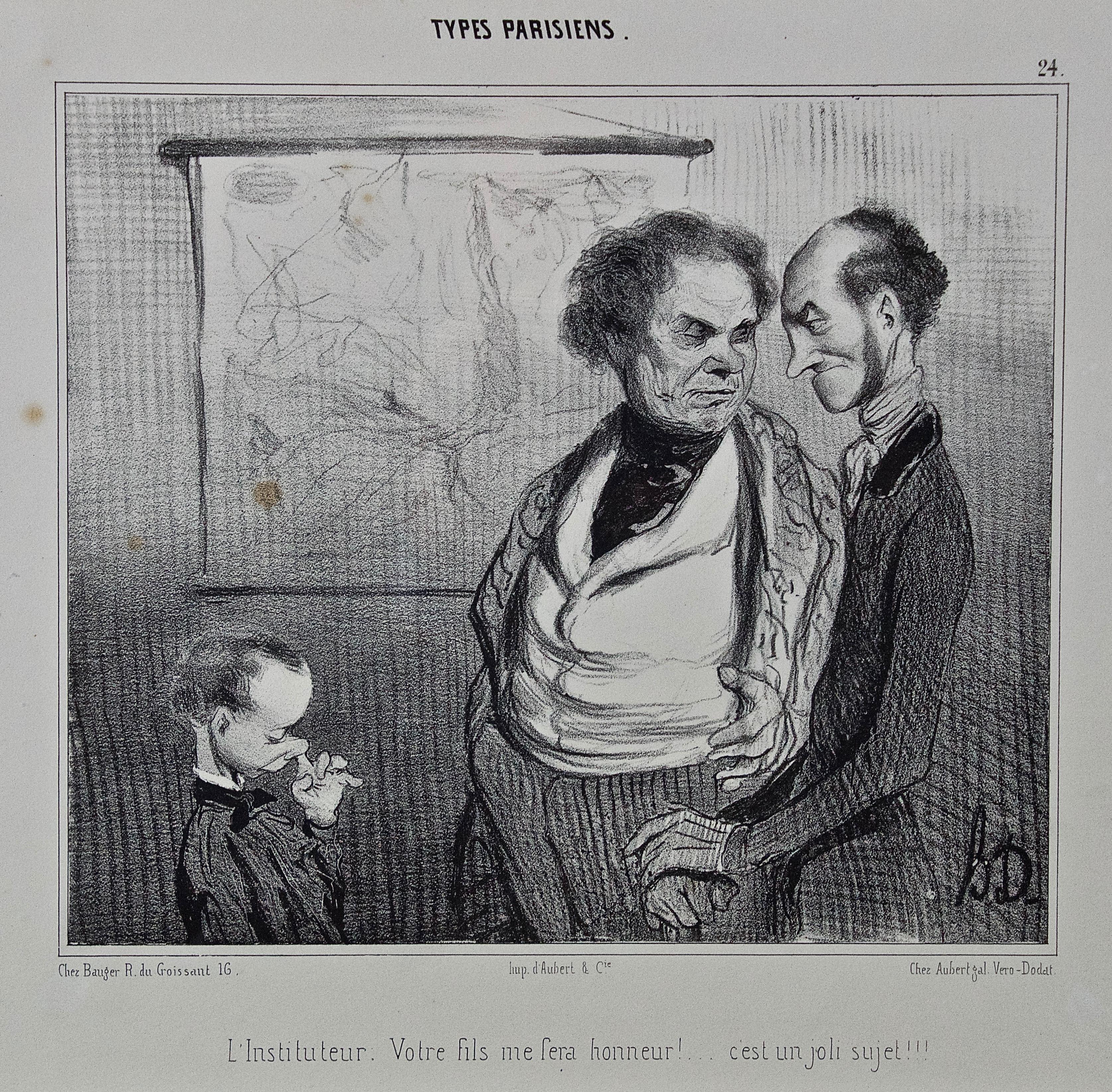 A Rare 19th Century Honore Daumier Caricature from the 