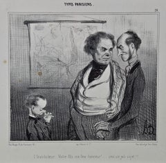 A Rare 19th Century Honore Daumier Caricature from the "Types Parisiens" Series