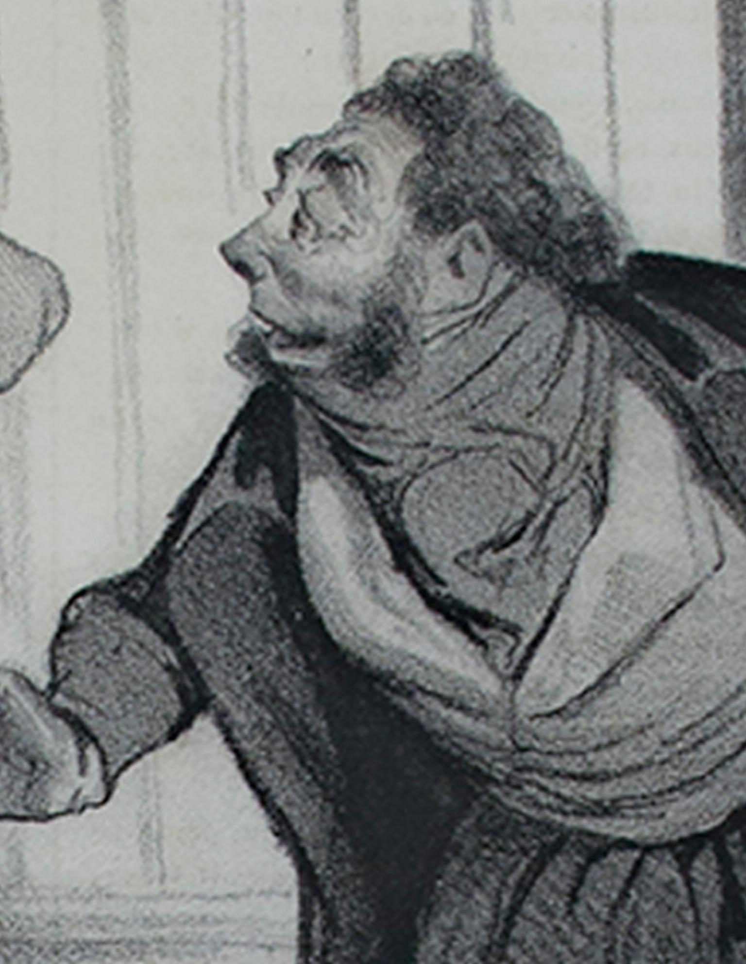 „Robert Macaire Commis Voyageur“, Originallithographie von Honore Daumier, „Robert Macaire – Print von Honoré Daumier