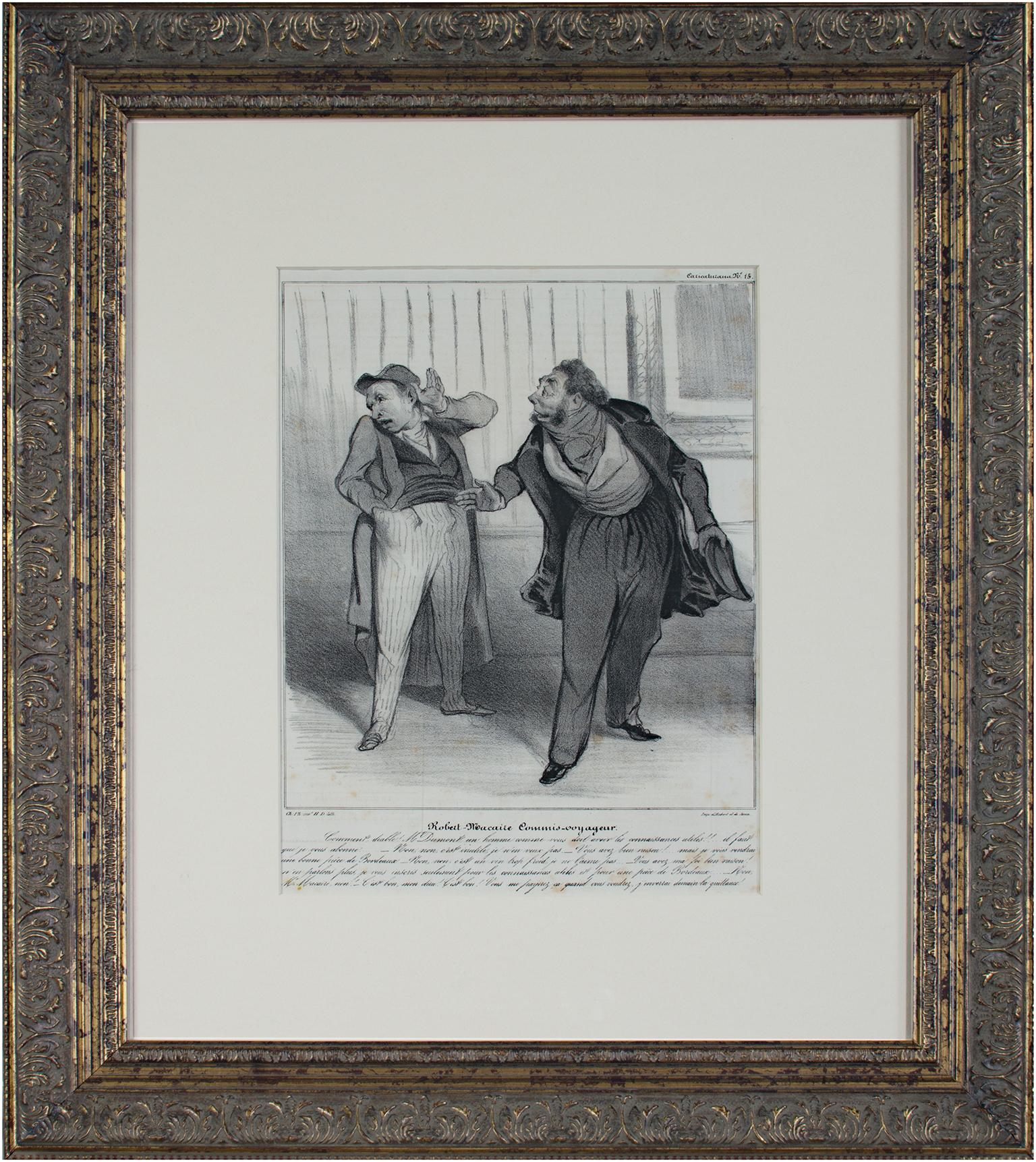 „Robert Macaire Commis Voyageur“, Originallithographie von Honore Daumier, „Robert Macaire im Angebot 1