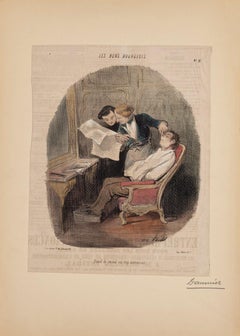 The Good Bourgeois - Original lithograph by  Honoré Daumier - 19th century