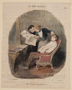 The Good Bourgeois - Original lithograph by  Honoré Daumier - 19th century