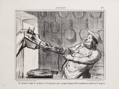 Un Animal Remplì de Modestie - Lithograph by H. Daumier - 1856