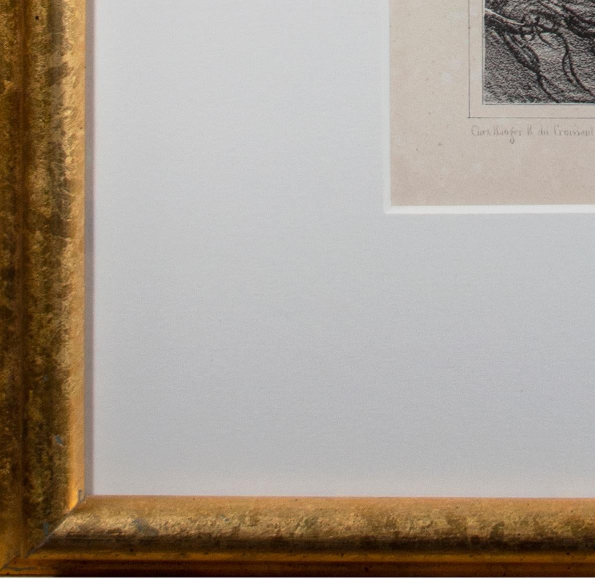 'Un Fiacre A L'Heure (Emotions Parisiennes)' original lithograph by H. Daumier For Sale 1