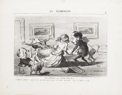 Une Expérience qui Réussit trop Bien -  Lithographie von H. Daumier – 1853