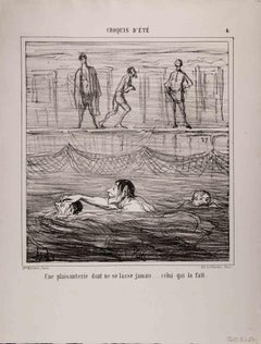 Antique Une Plaisanterie dont ne se lasse Jamais.. - Lithograph by Honoré Daumier - 1858