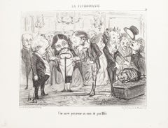 Une Soirée Parisienne (…) - Original Lithograph by H. Daumier - 1853
