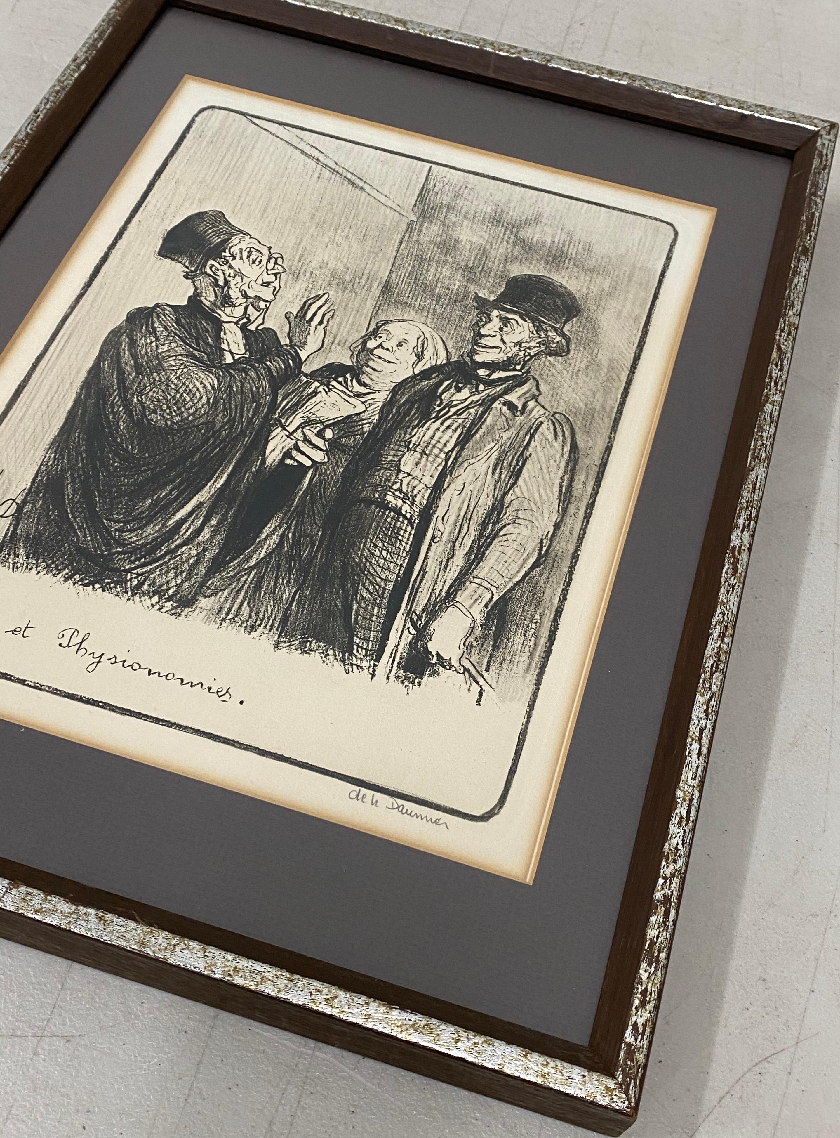 Lithographie vintage encadrée d'Honoré Daumier en vente 2