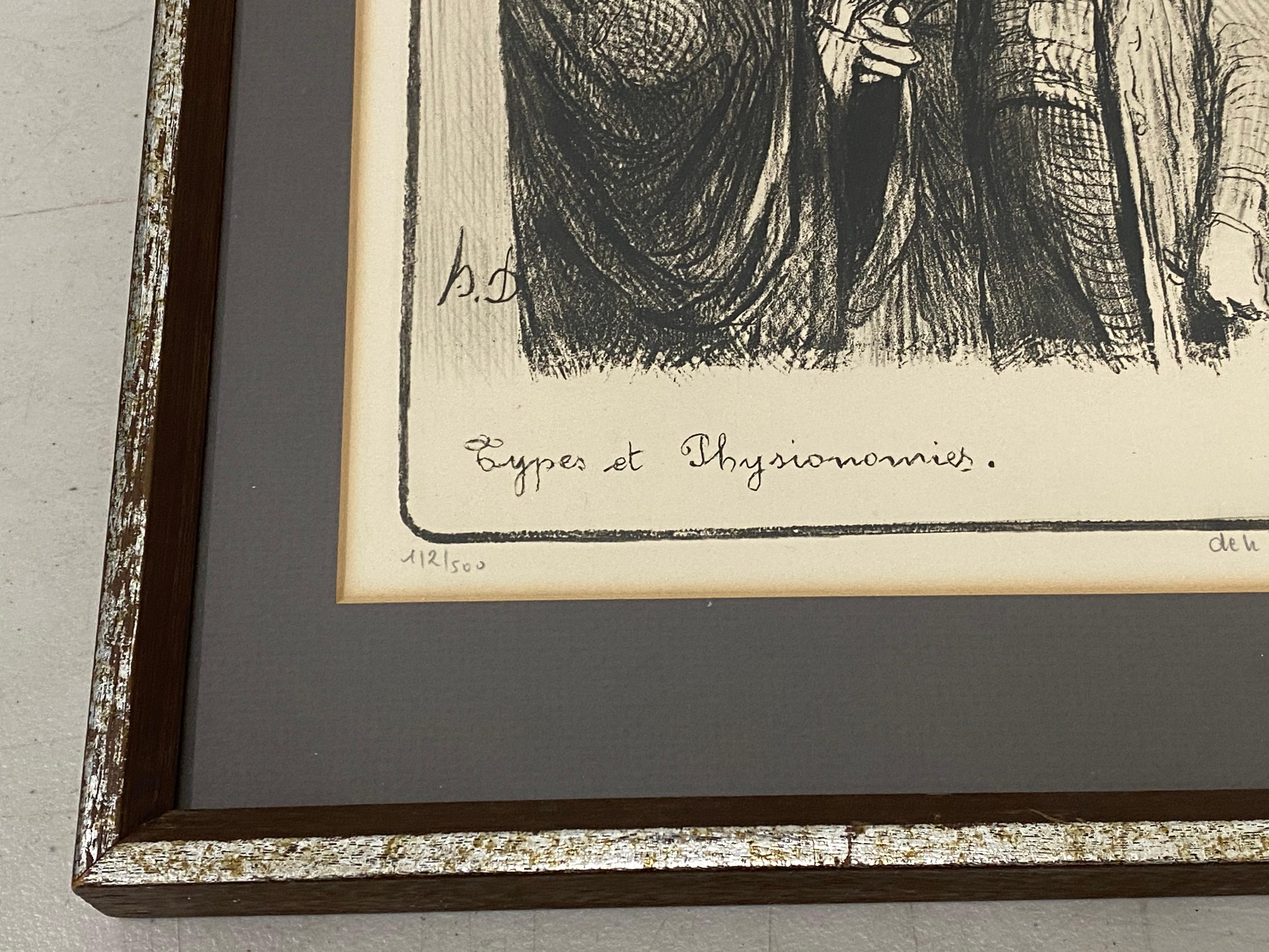Lithographie vintage encadrée d'Honoré Daumier en vente 5