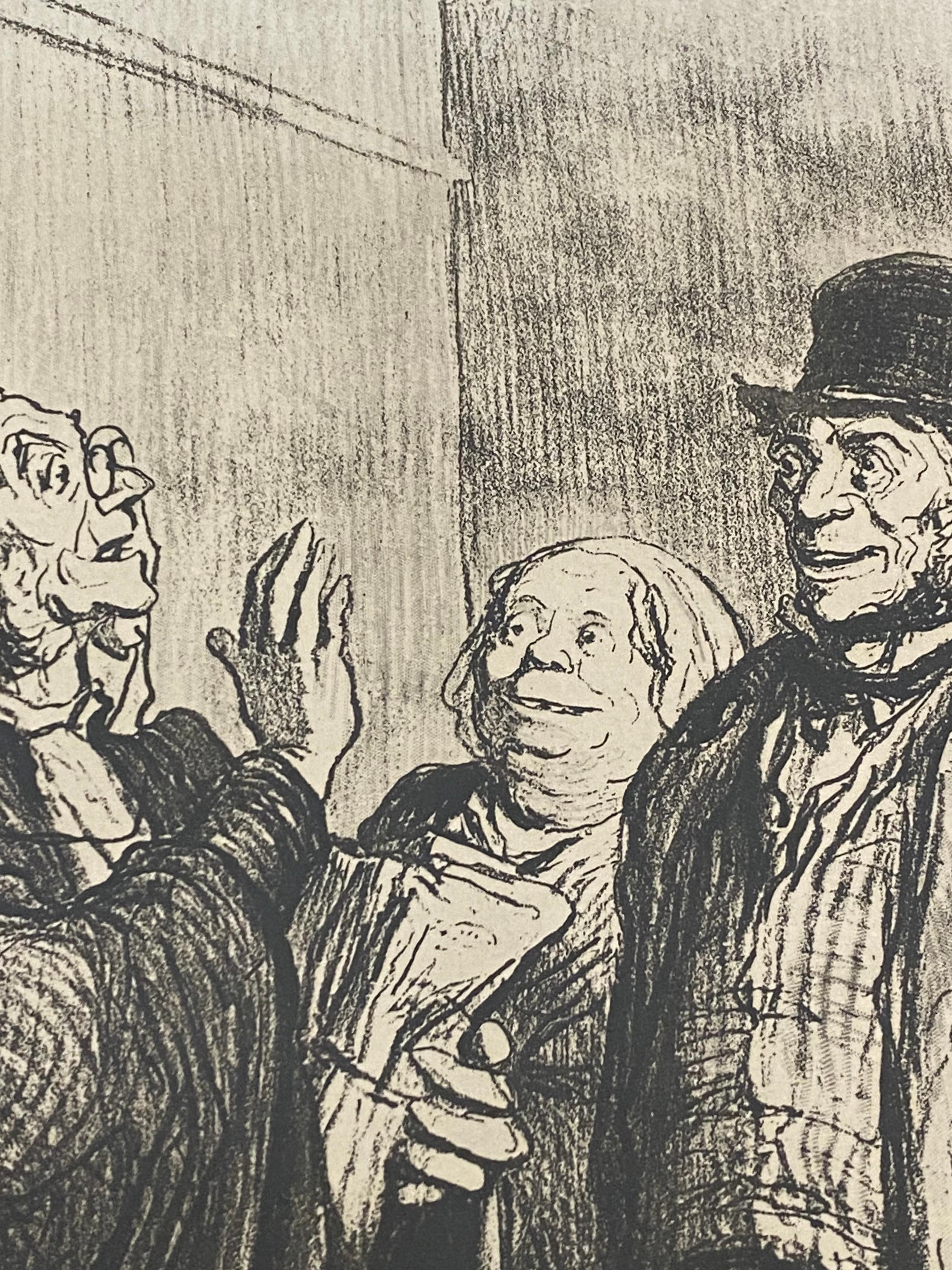 Litografia vintage incorniciata di Honore Daumier in vendita 3