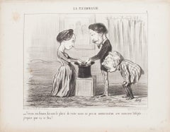 Voyons, ma femme (...) -  Lithograph by Honoré Daumier  - 1853