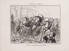 Vue Prise à la Buvette pendant la Canicule - Lithograph by Honoré Daumier - 1855