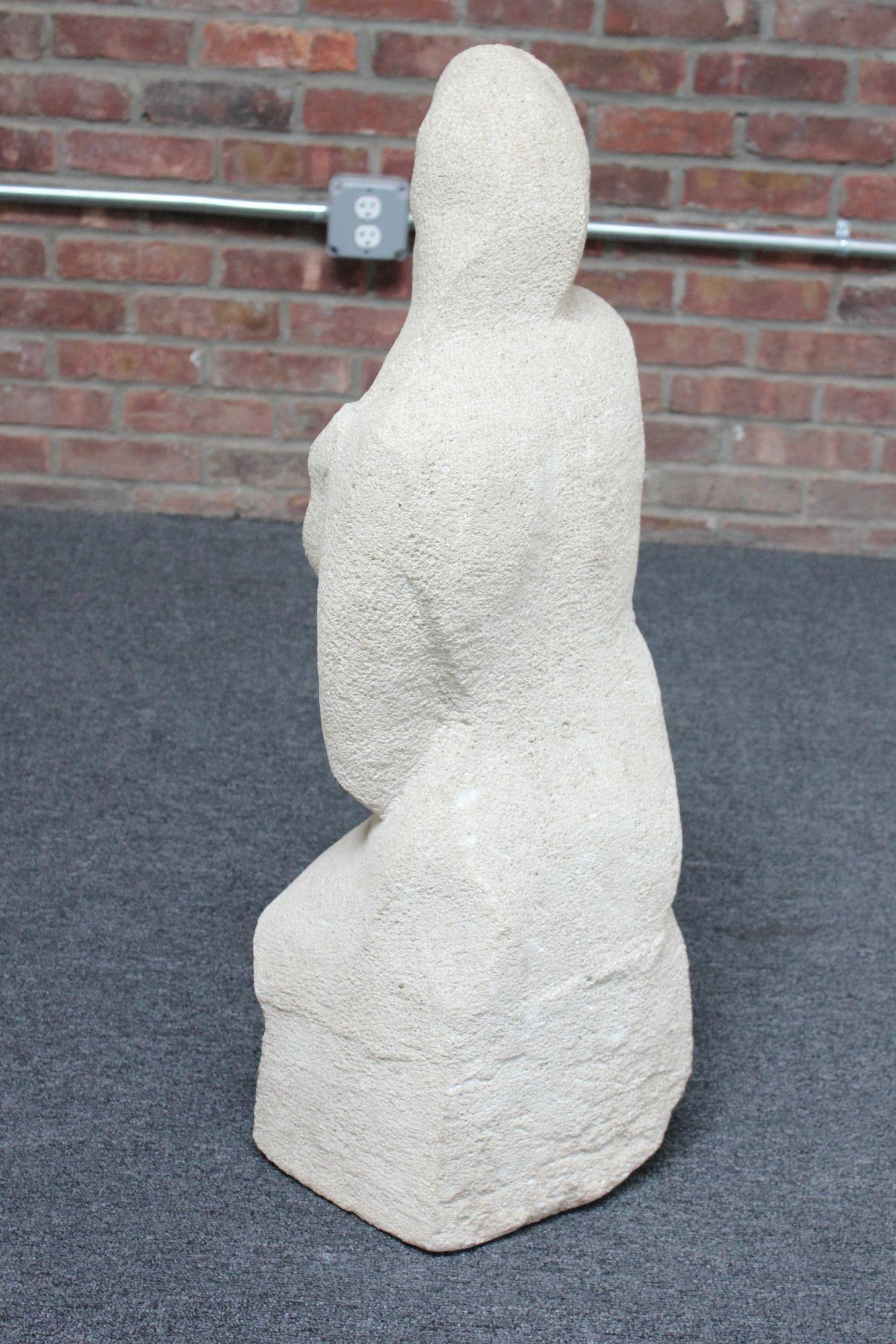 Spanish Honorio García Condoy Carved Stone Figurative Sculpture For Sale
