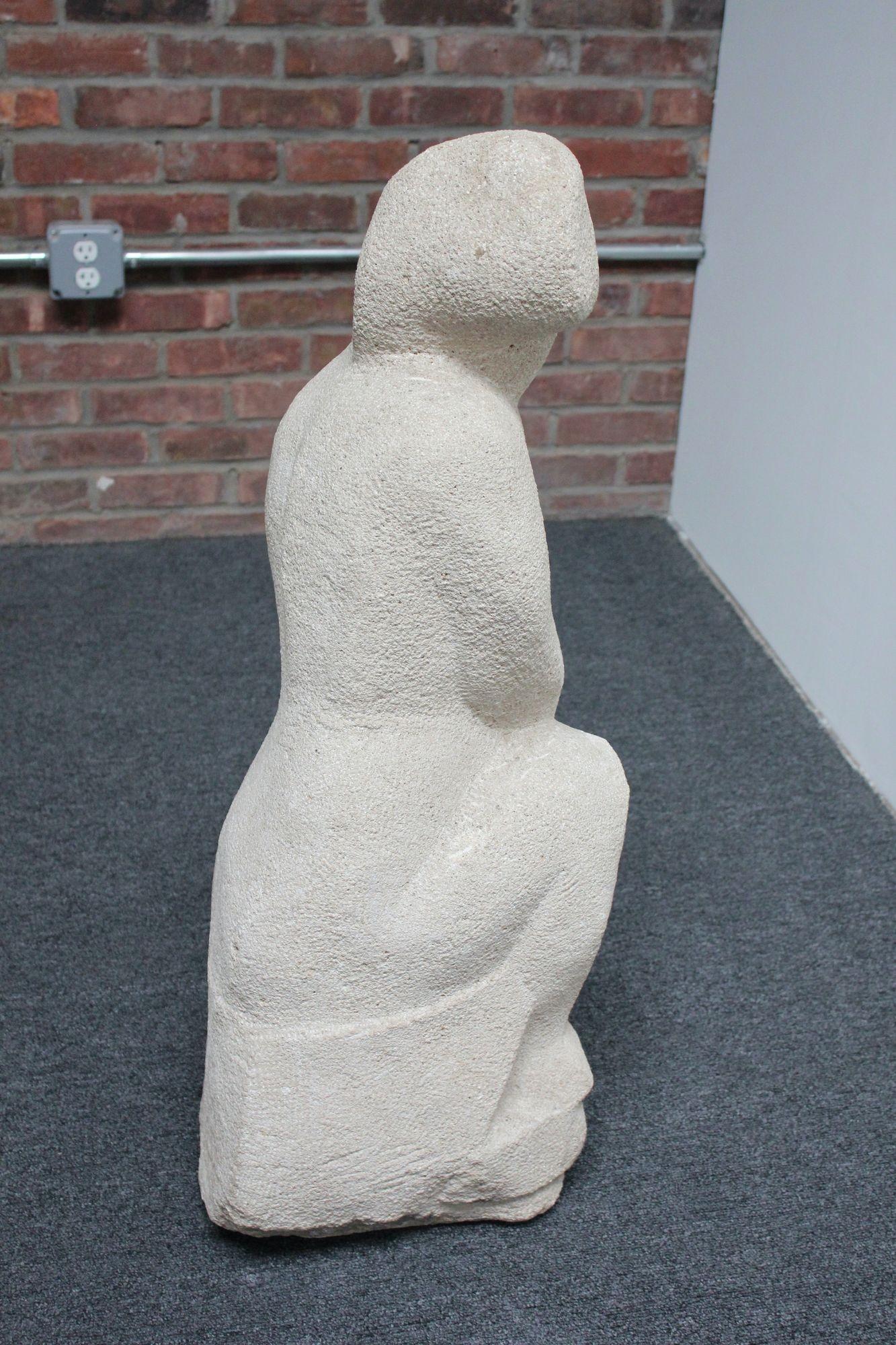 Honorio García Condoy Carved Stone Figurative Sculpture In Good Condition For Sale In Brooklyn, NY