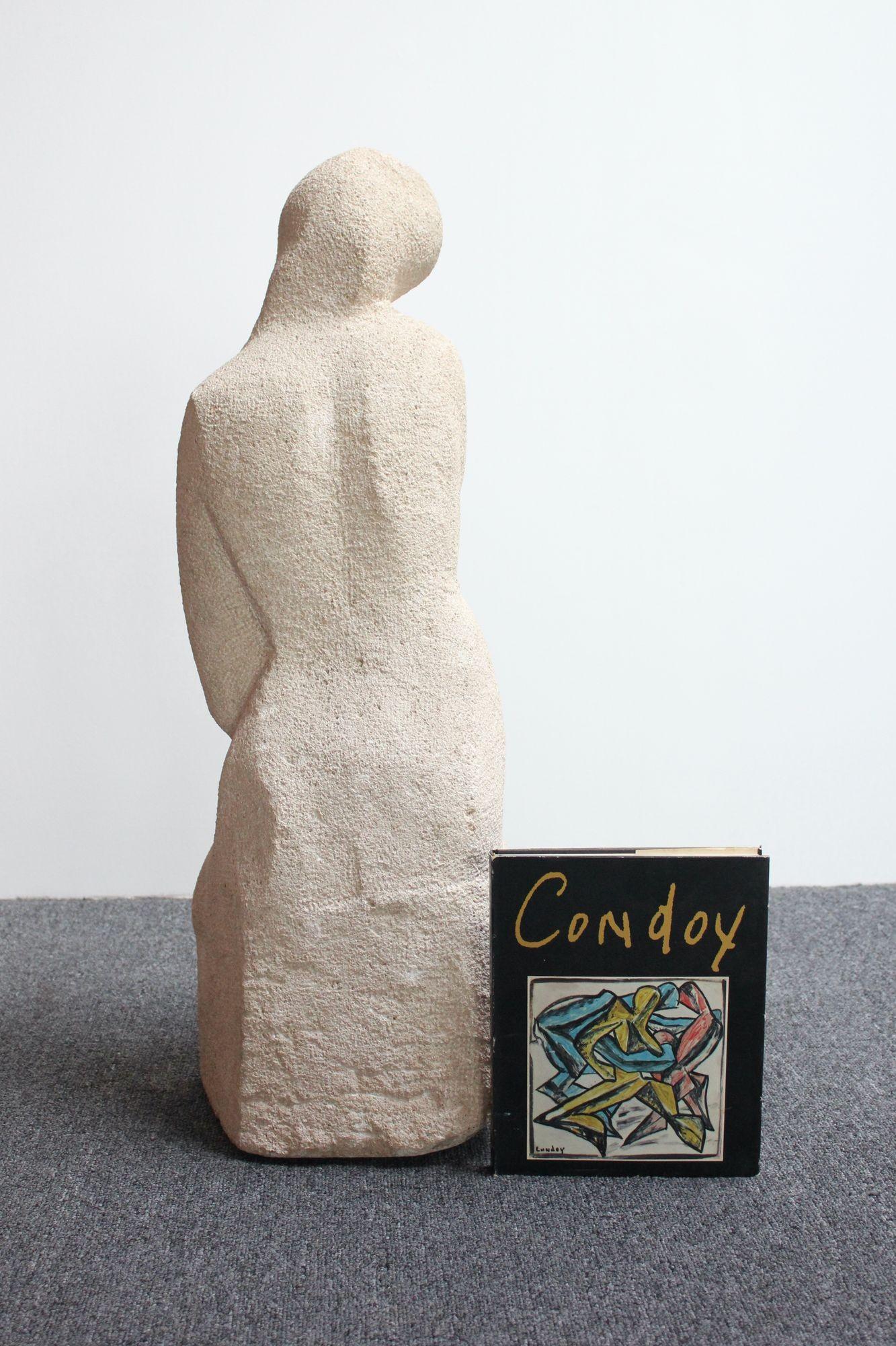 Mid-20th Century Honorio García Condoy Carved Stone Figurative Sculpture For Sale