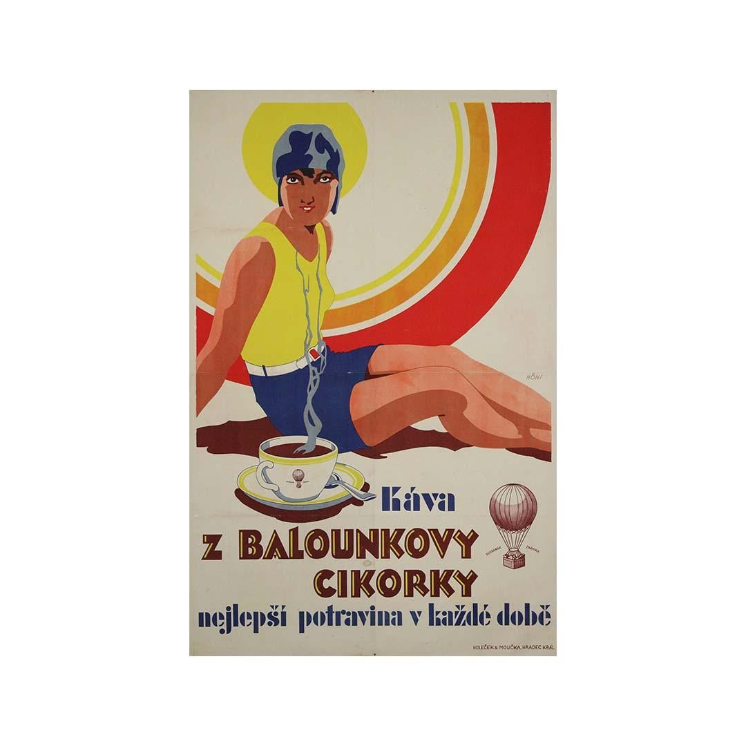 Circa 1930 original Czech advertising poster to promote the coffee substitute For Sale 2