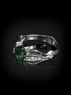 Honu Peridot Ring 18k YG Diamonds