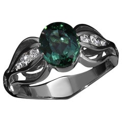 Honu Peridot Ring 18k YG Diamonds