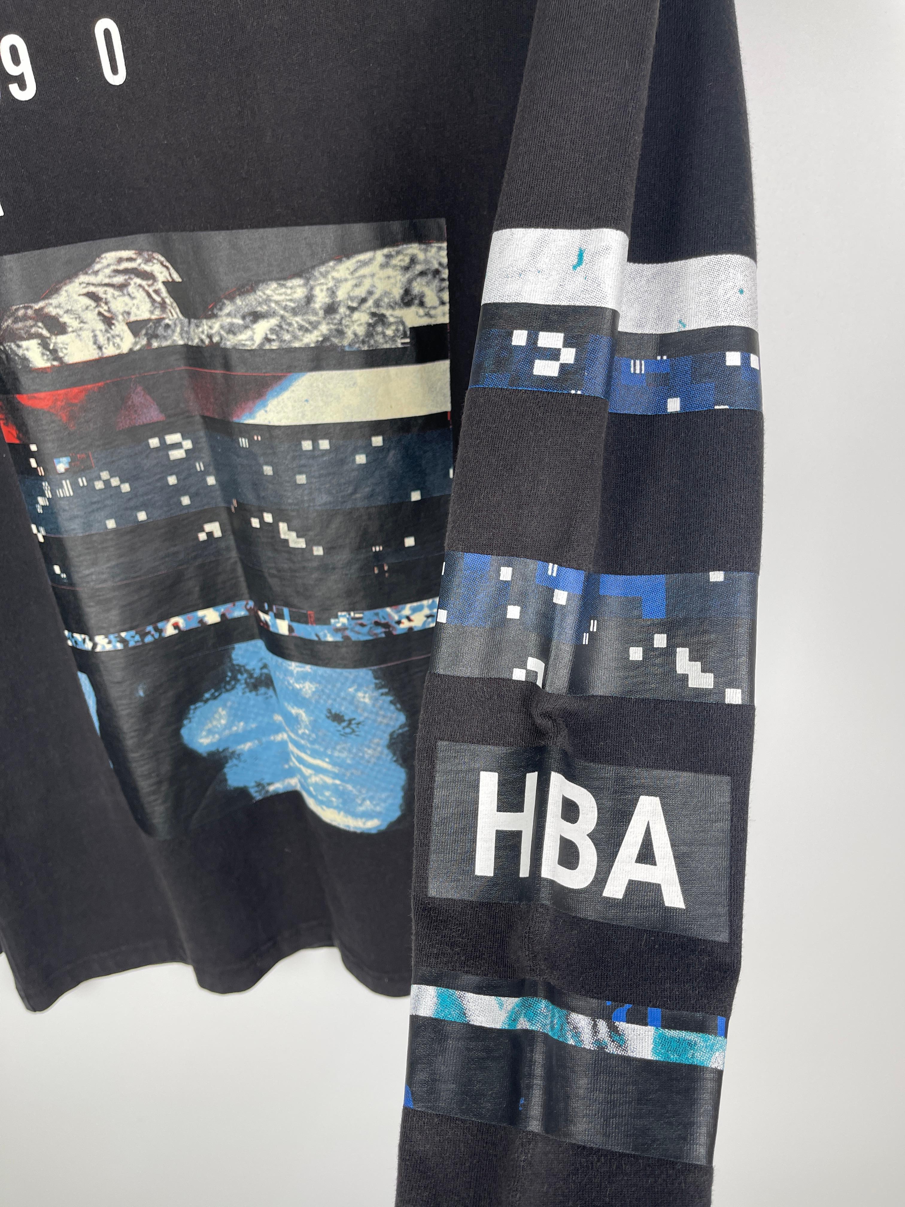 Women's or Men's Hood By Air F/W2015 Black Pixelate T-Shirt For Sale