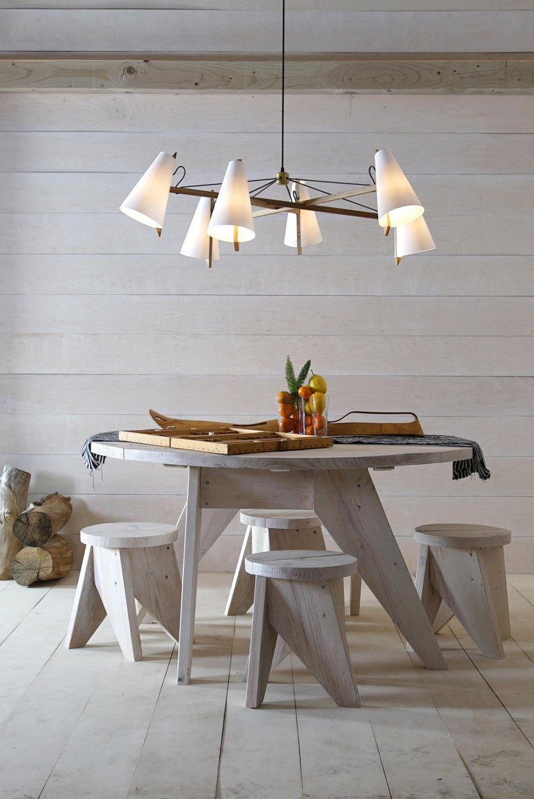 Hood Chandelier in White Oak by Brendan Ravenhill For Sale at 1stdibs