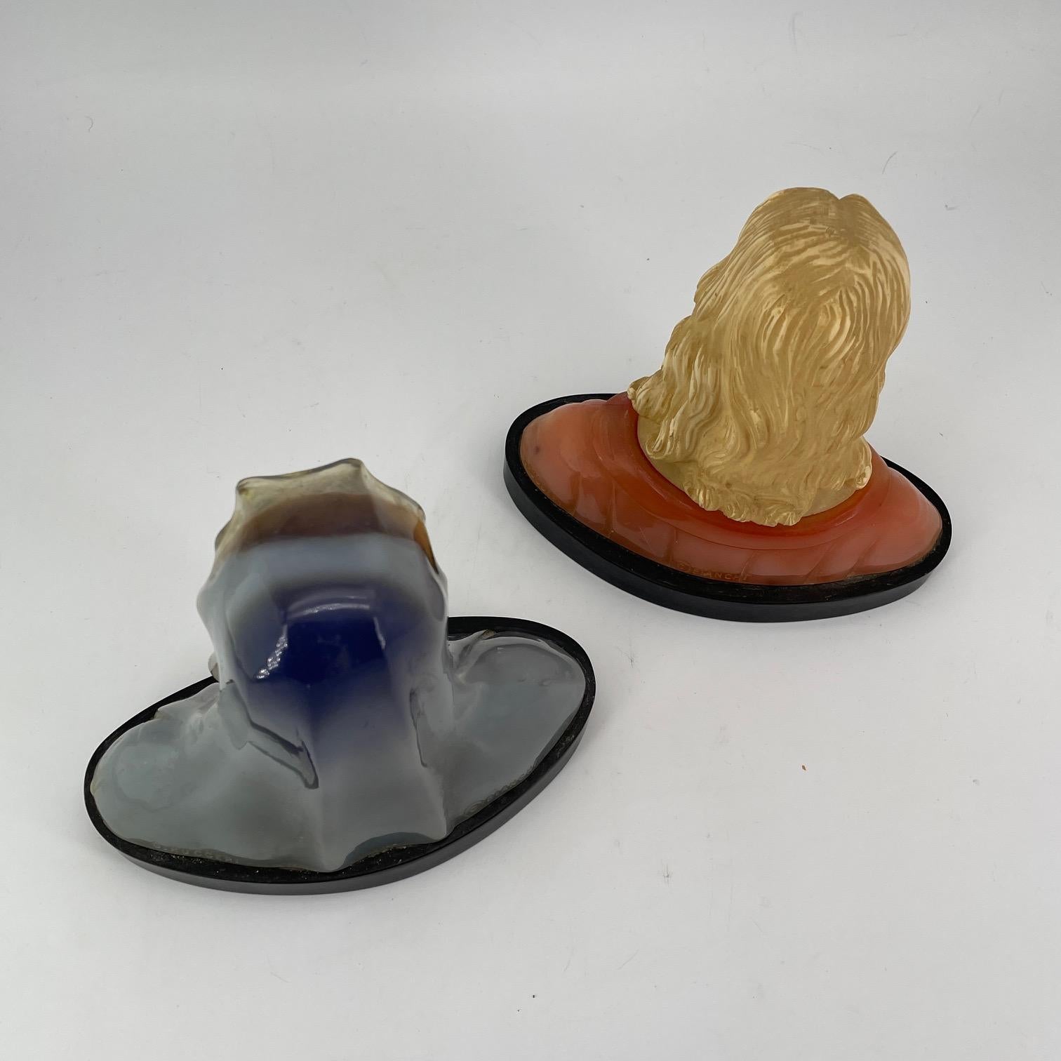 Hand-Crafted Hooded Madonna + Jesus Bust Sculpture Bookends Gino Ruggeri Bianchi Mid-Century For Sale