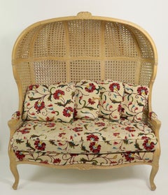 Hooded Rattan Loveseat Sofa