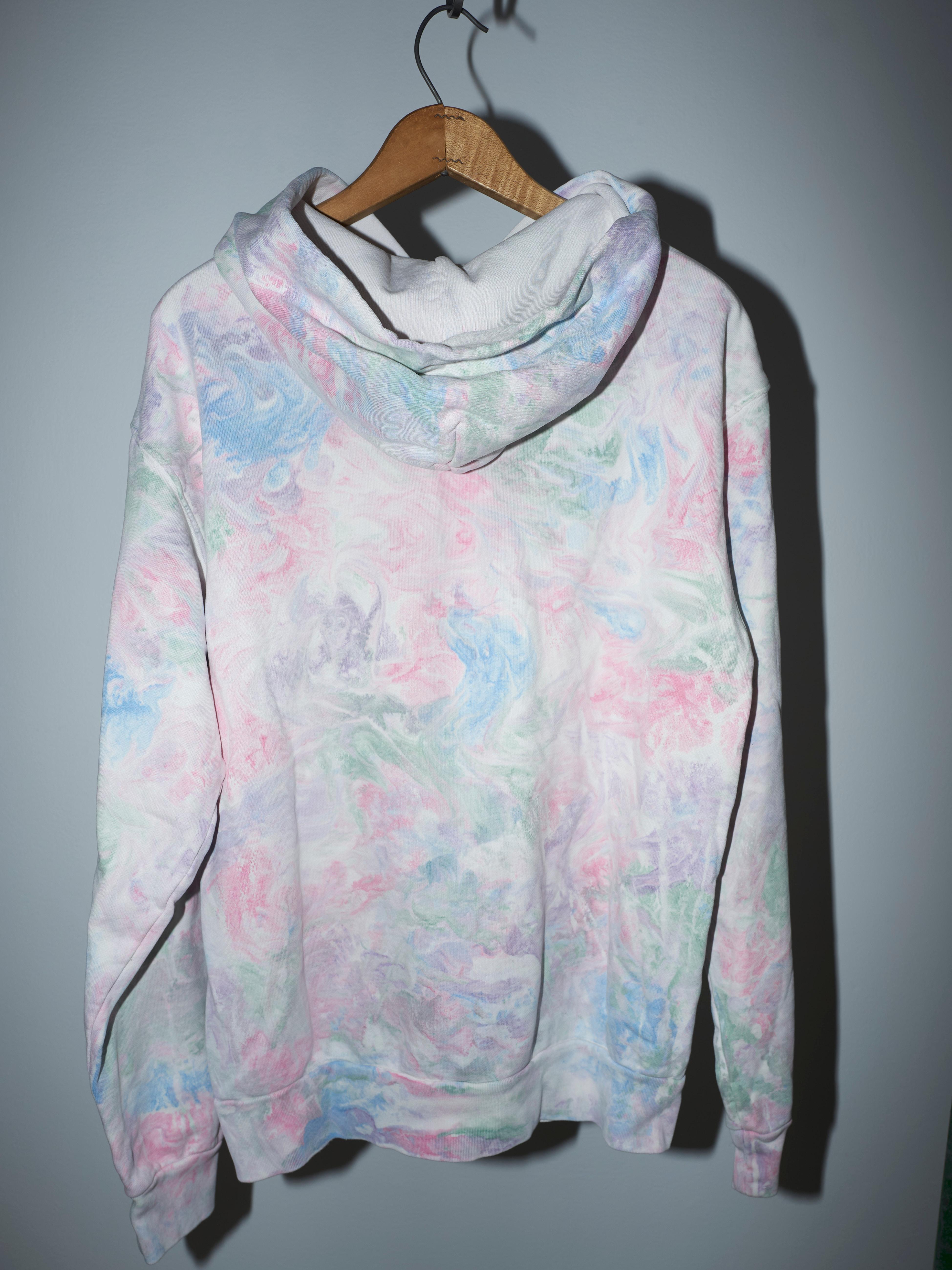 Hoodie Cotton Embellished Chain Patchwork Marble J Dauphin For Sale 9