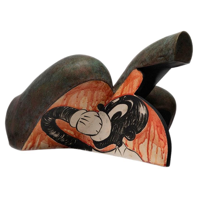 Hoof'n Mouth in Stoneware and Glaze by Malcolm Mobutu Smith For Sale