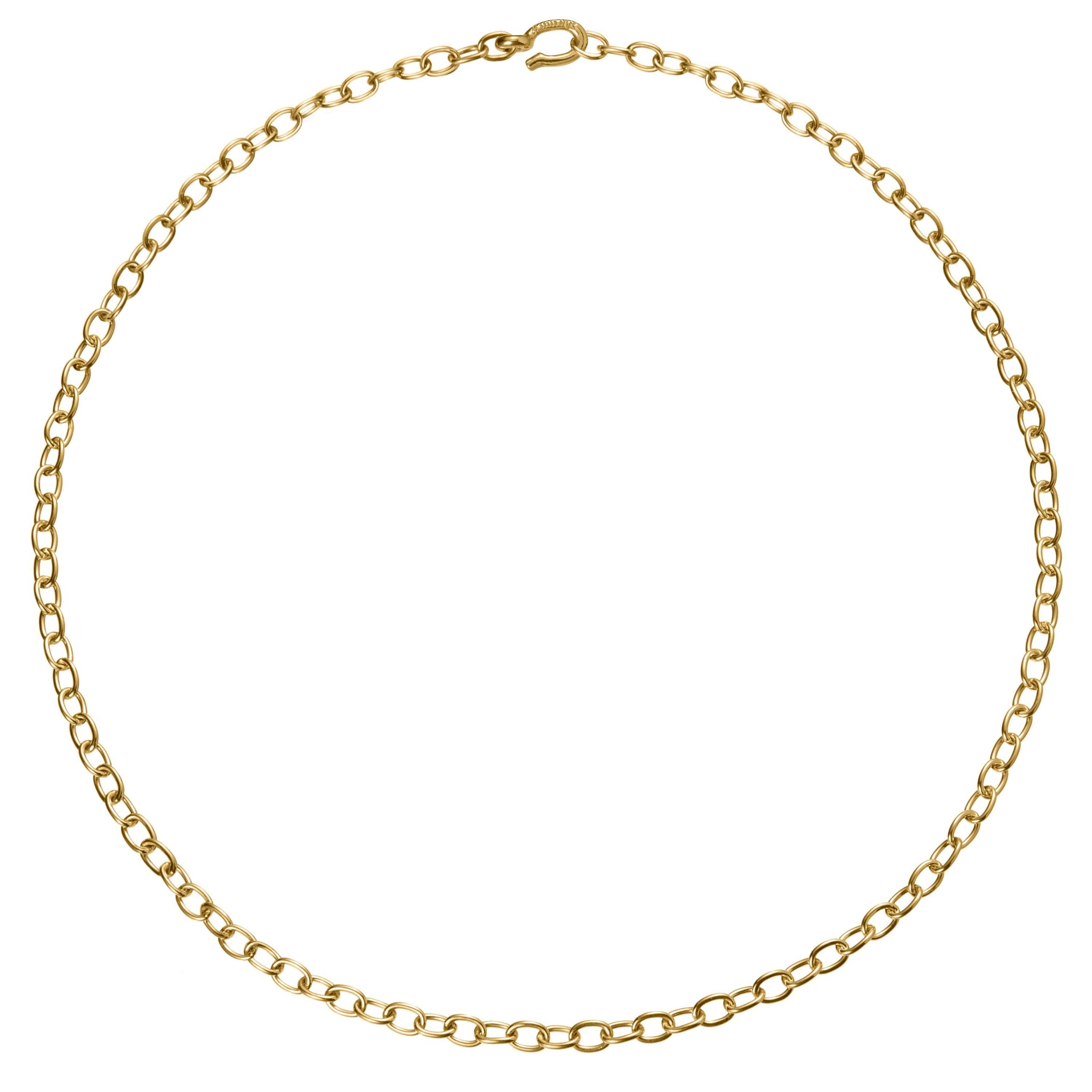 Hook and Chain 18 Karat Gold Necklace For Sale