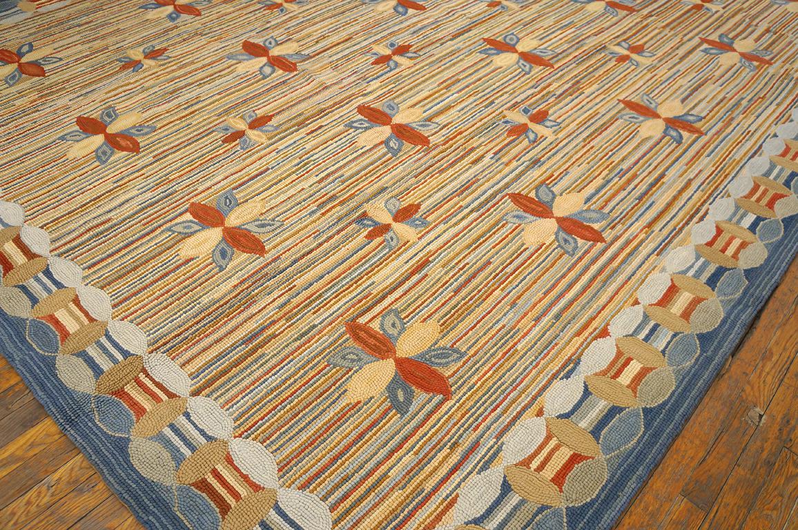 Contemporary Handmade Hooked Rug ( 10' x 10' - 305 x 305 cm ) In New Condition For Sale In New York, NY
