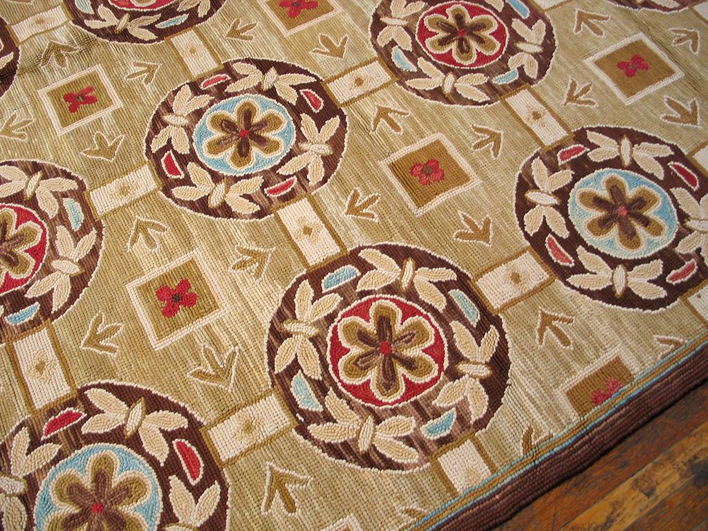 Contemporary Handmade Cotton Hooked Rug ( 10' x 14' - 305 x 427cm ) In New Condition For Sale In New York, NY
