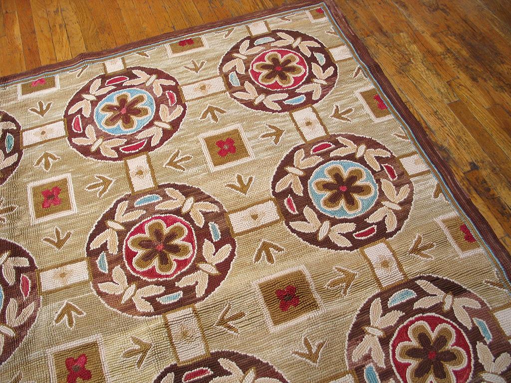 Contemporary Handmade Cotton Hooked Rug ( 10' x 14' - 305 x 427cm ) For Sale 2