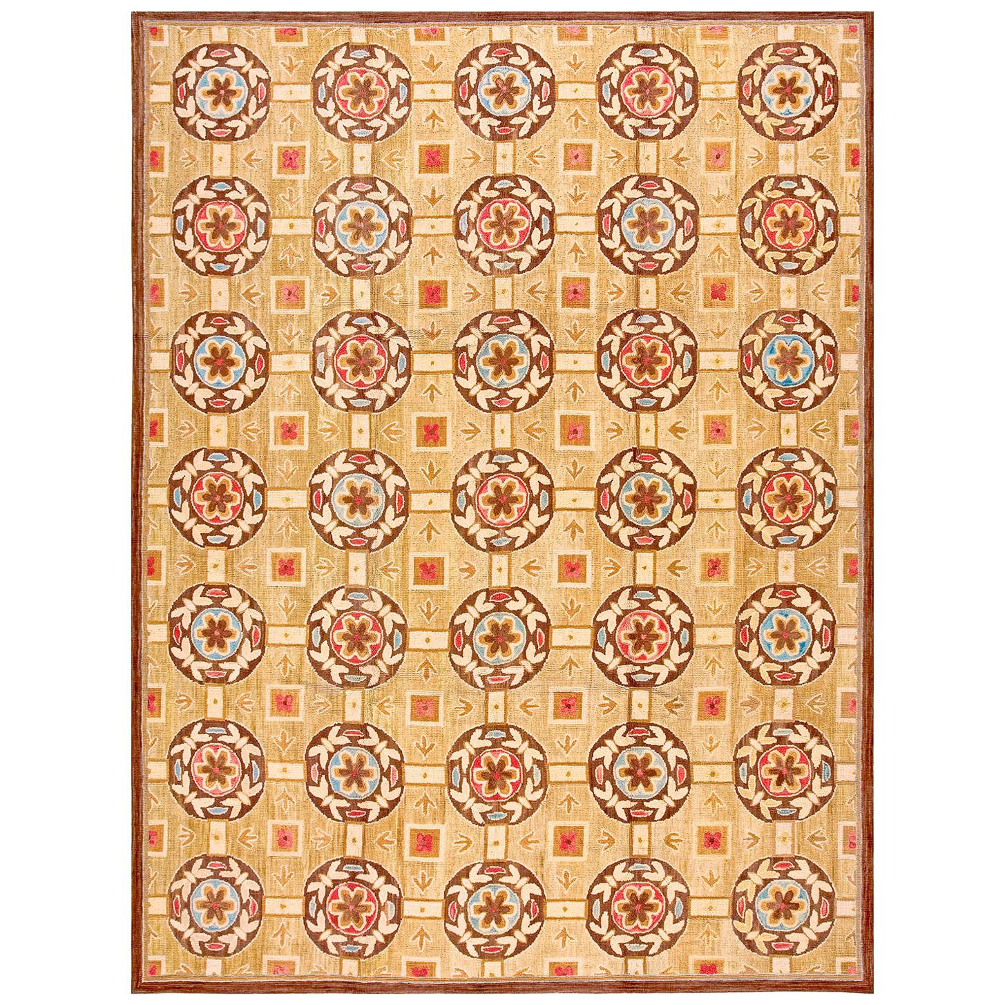Contemporary Handmade Cotton Hooked Rug ( 10' x 14' - 305 x 427cm ) For Sale