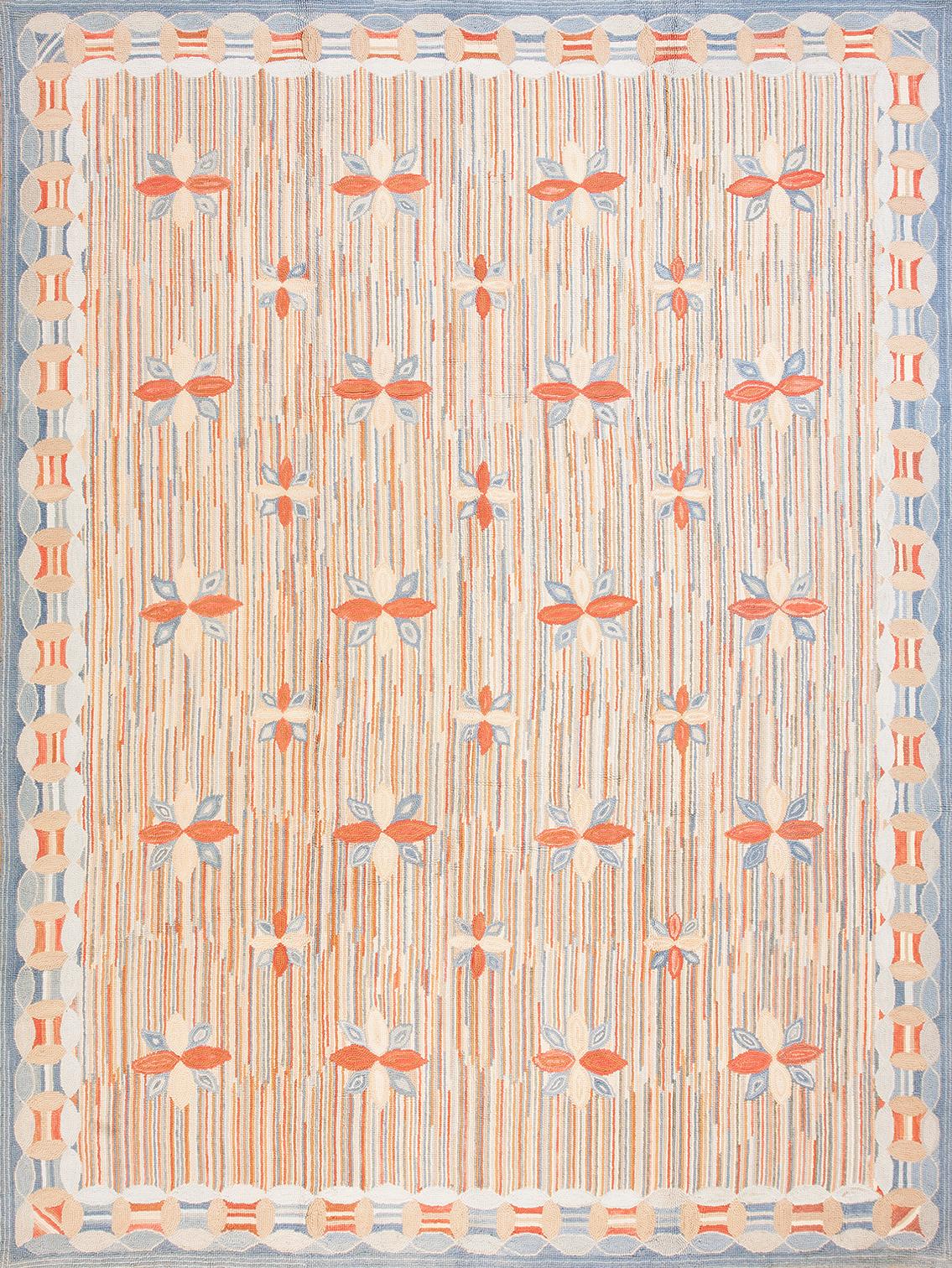 Contemporary Handmade Cotton Hooked Rug ( 10' x 14' - 305 x 427cm ) For Sale