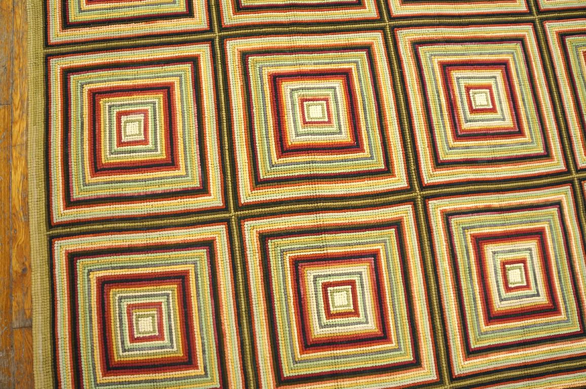 Alfombra contemporánea con ganchos hecha a mano ( 14' x 14' - 427 x 427 cm ) Tejido a mano en venta