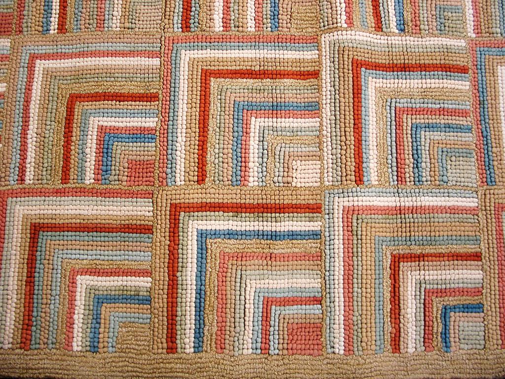 Hand-Woven Contemporary Handmade Cotton Hooked Rug with Jute Highlights 5' x 8' For Sale
