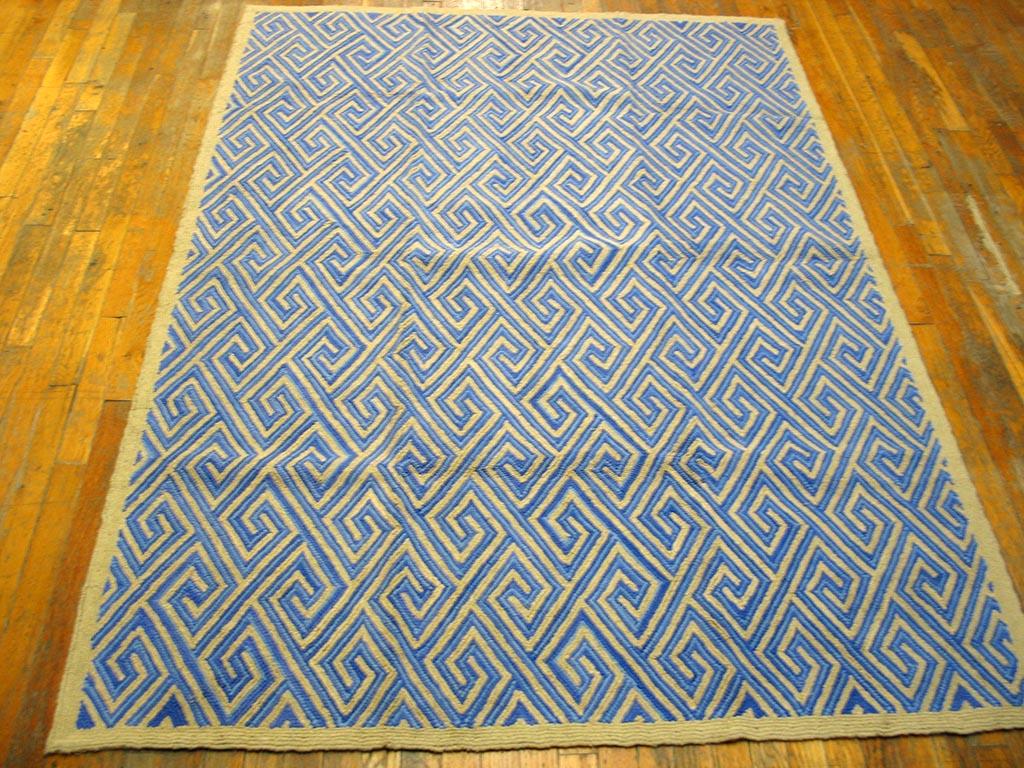 Hand-Woven Contemporary American Hooked Rug (6' x 9' - 183x 274) For Sale