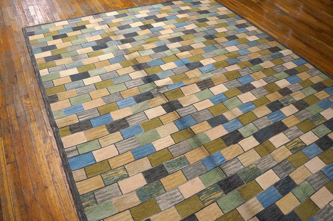 Hand-Woven Contemporary  Cotton Hooked Rug 6' 0