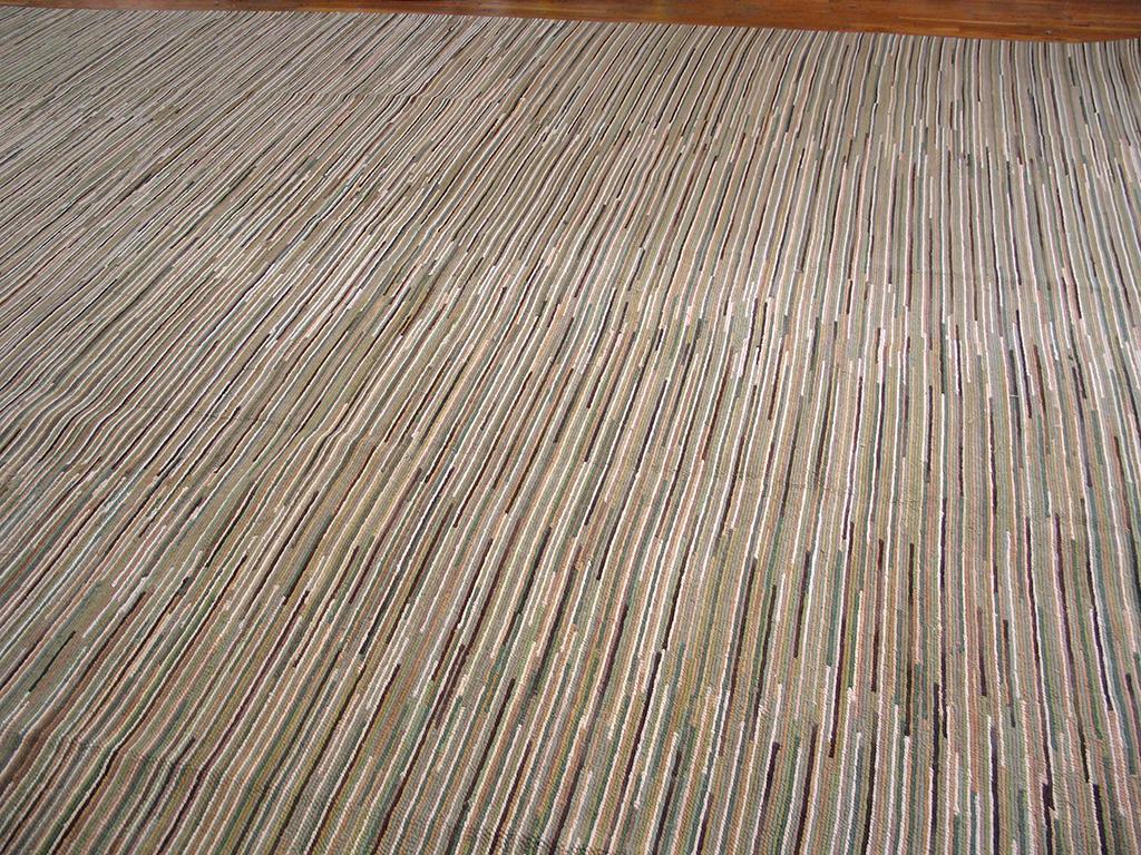 Tessuto a mano Tappeto contemporaneo americano in cotone con ganci 6' 0