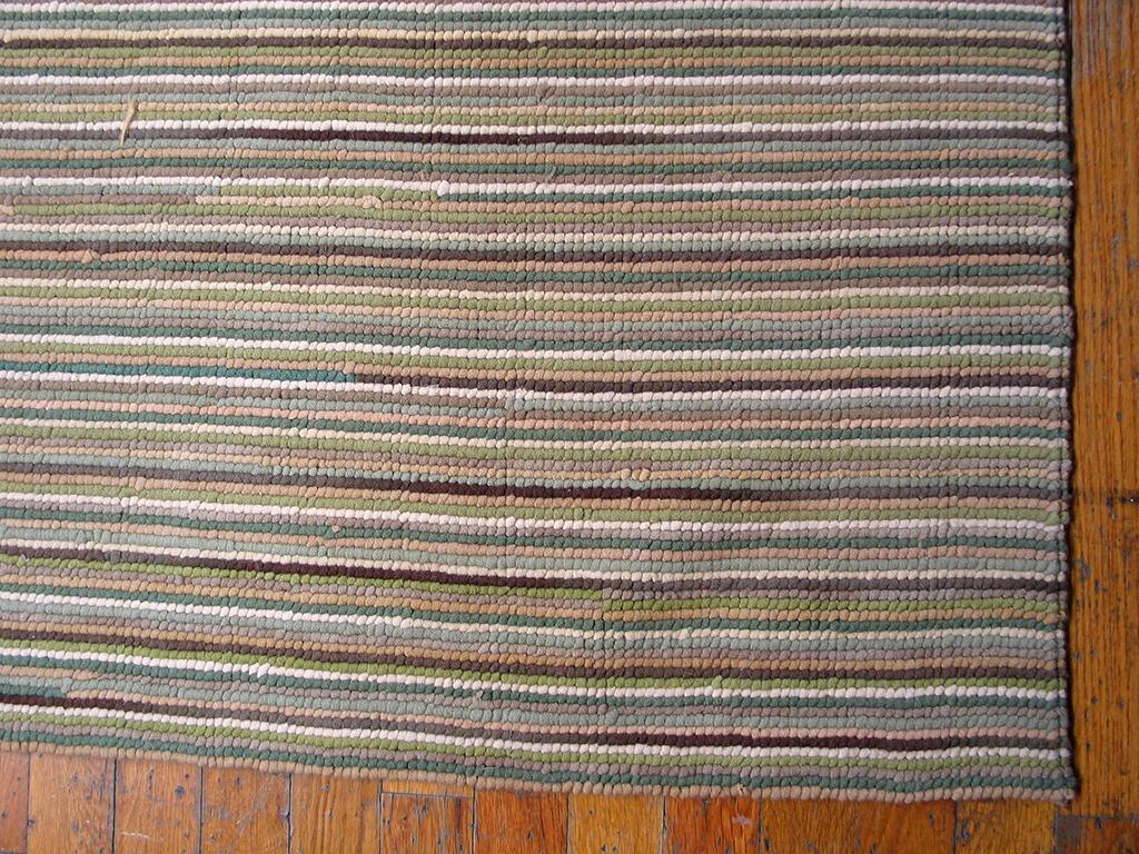 Hand-Woven Contemporary American Cotton Hooked Rug 6' 0