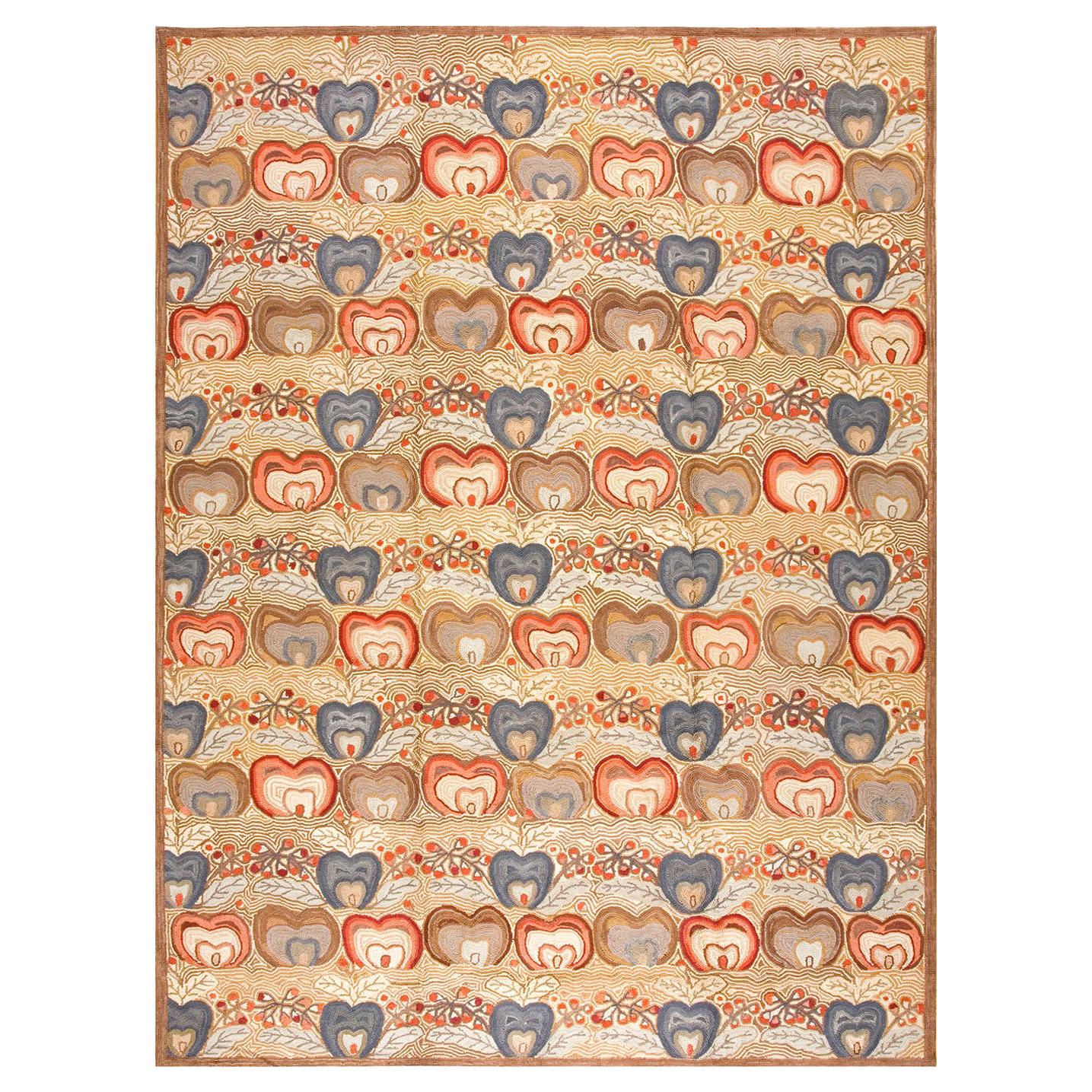 Tappeto contemporaneo tessuto a mano in cotone con ganci ( 6' x 9' - 183 x 274 cm ) in vendita